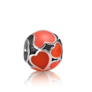 Pandora Red Hot Hearts 925 Sterling Silver Heart Bracelet Charm